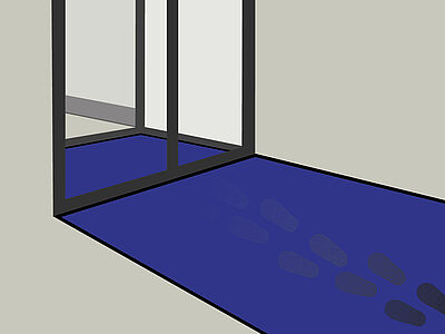 Tapis capteur de poussière à adhérence permanente