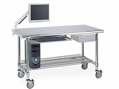 Arbeitstisch aus Edelstahl