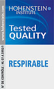 <p>Label de qualité "respirable", testé par les Instituts Hohenstein. On mesure ici la résistance à la vapeur d’eau, s'ensuit la note de confort de port des tissus pour salle propre. Vous trouverez le taux dans les fiches techniques des tissus en question.</p>